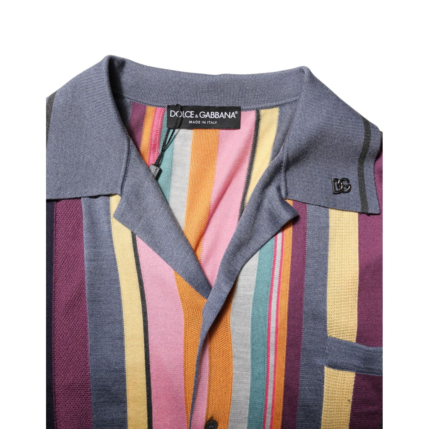 Dolce & Gabbana Multicolor Stripes Collared Men Polo T-shirt