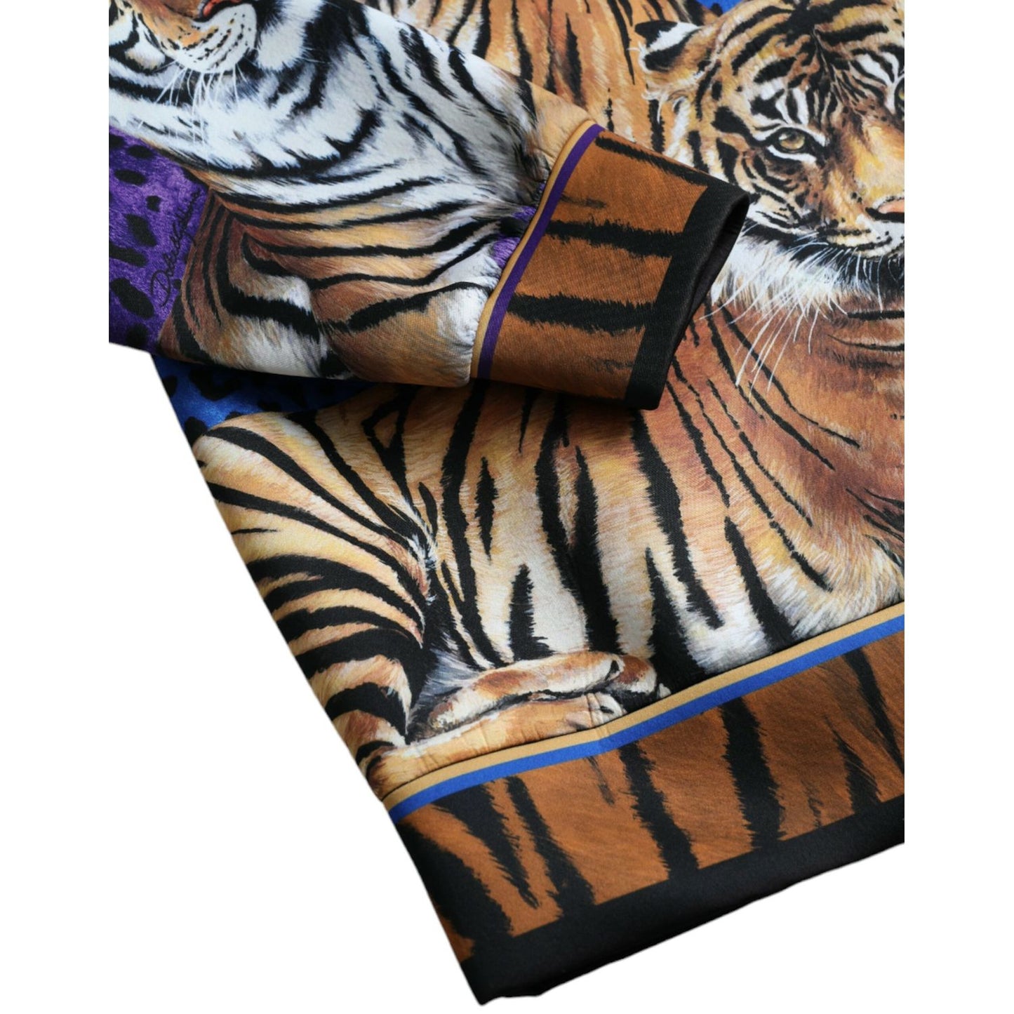 Dolce & Gabbana Multicolor Tiger Hooded Sweatshirt Sweater