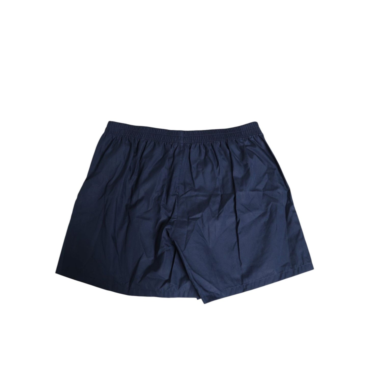 Dolce & Gabbana Navy Blue Cotton Elastic Waistband Button Swimwear