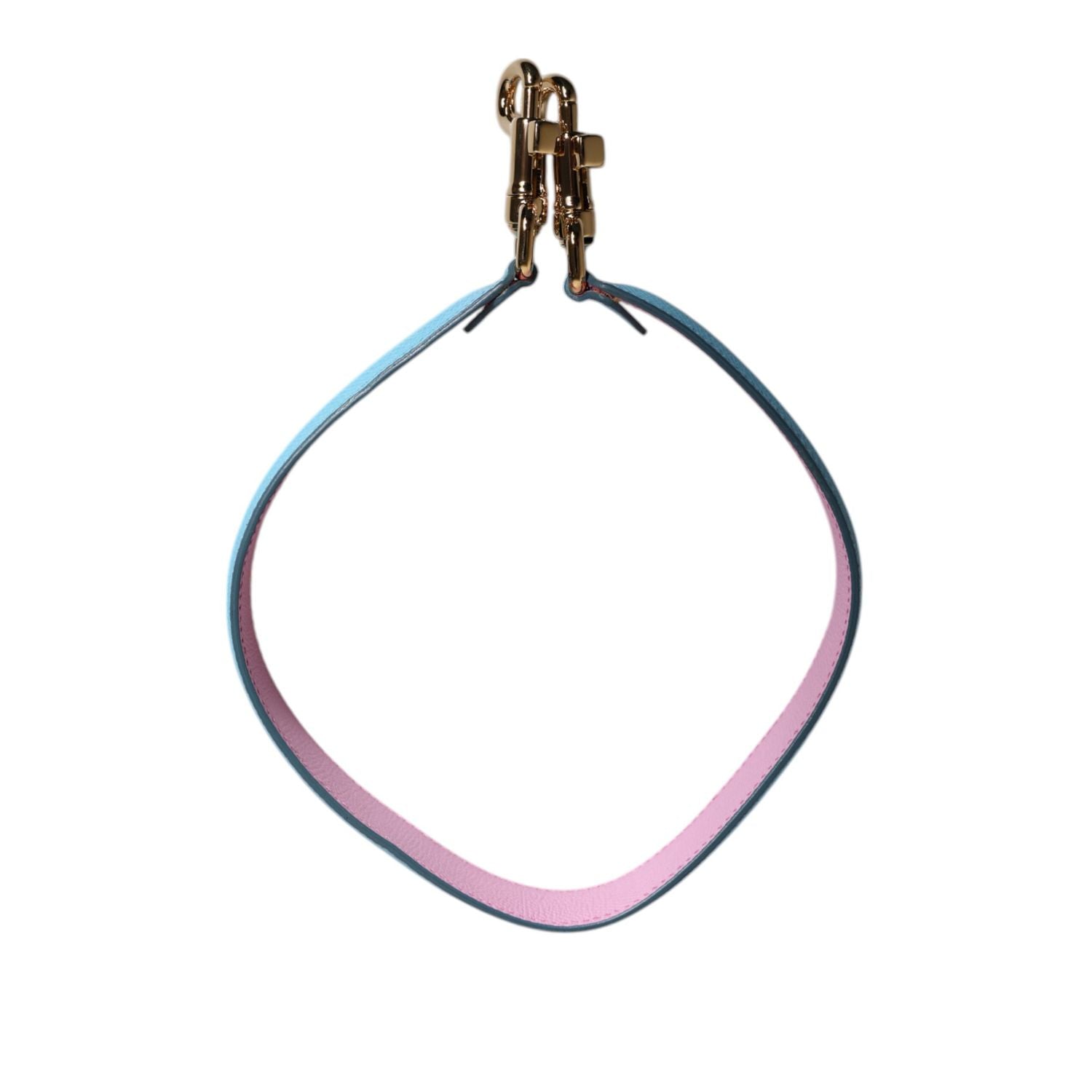 Dolce & Gabbana Pink Blue Leather Handle Bag Shoulder Strap