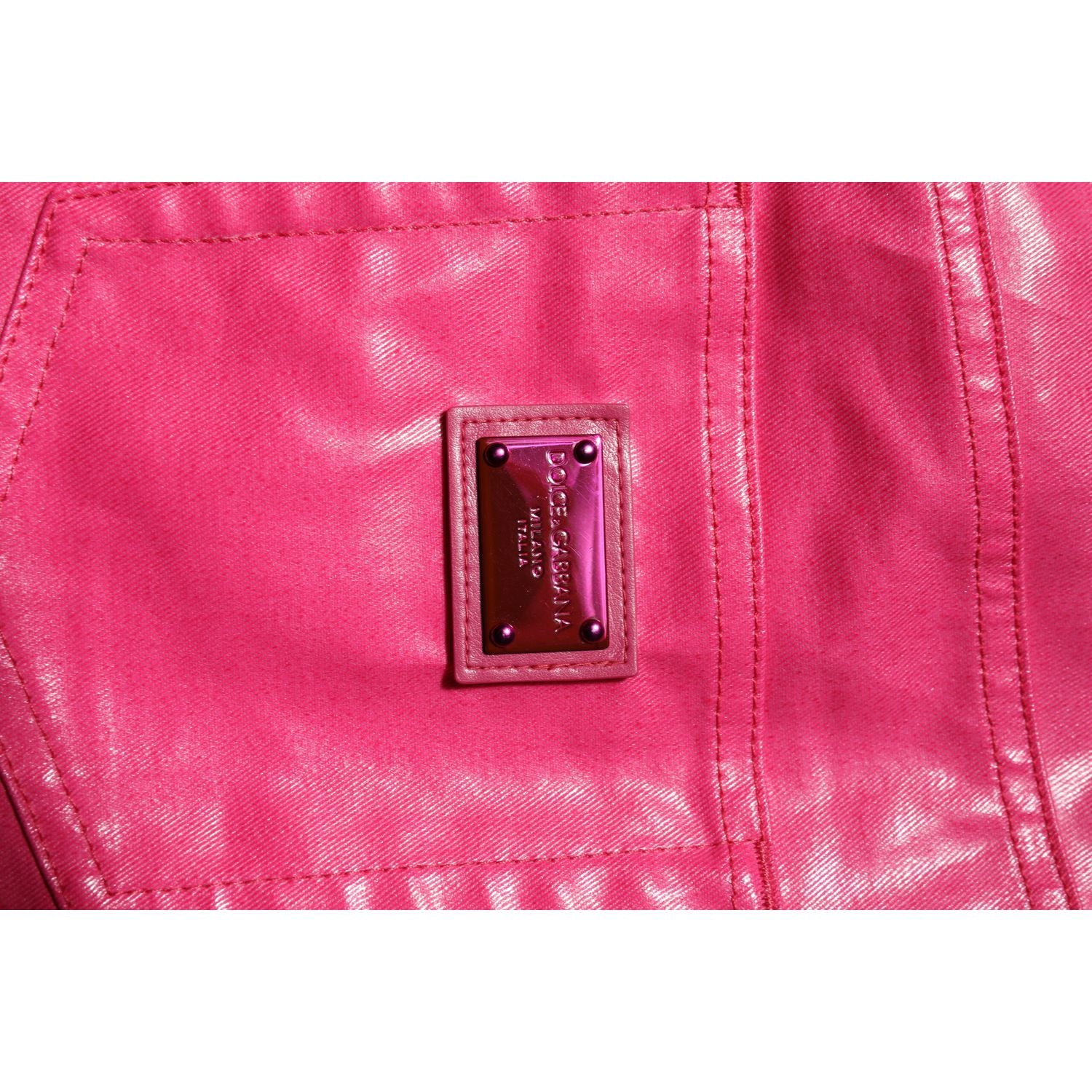 Dolce & Gabbana Pink Cotton High Waisted Skinny Denim Jeans