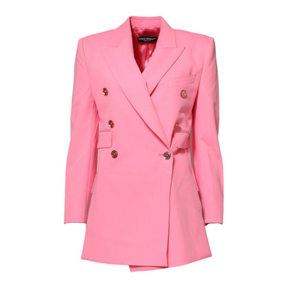 Dolce & Gabbana Pink Double Breasted Women Coat Jacket