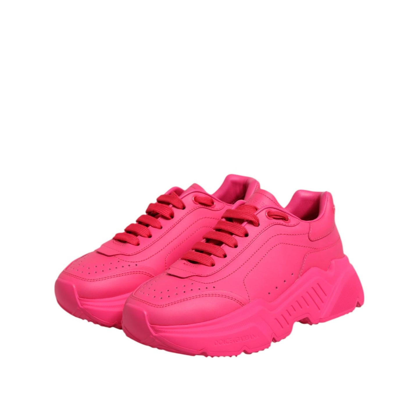 Dolce & Gabbana Pink Leather Daymaster Low Top Sneakers Shoes