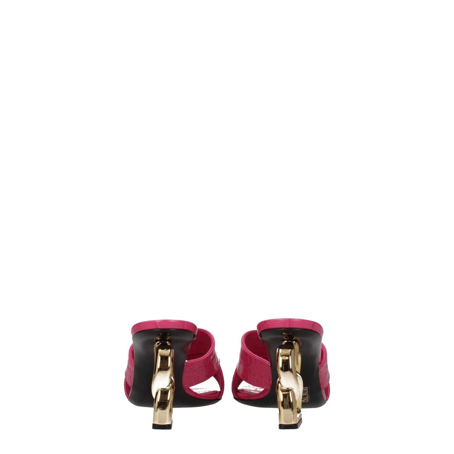 Dolce & Gabbana Pink Leather Platform Sandals