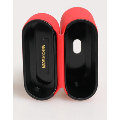 Dolce & Gabbana Red PVC DG Logo Embossed Men Flip Holder Airpods Case