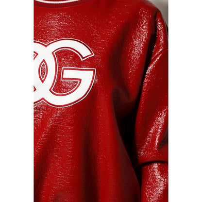 Dolce & Gabbana Red Wool DGLogo Embroidery Pullover Sweater
