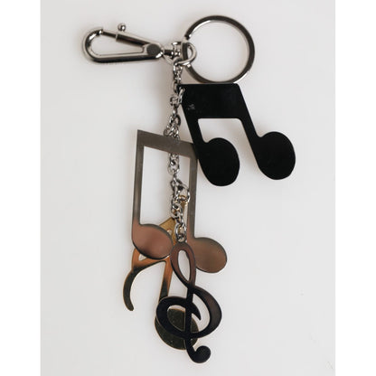 Dolce & Gabbana Silver Musical Note Key Holder Keychain Bag Charm Keyring