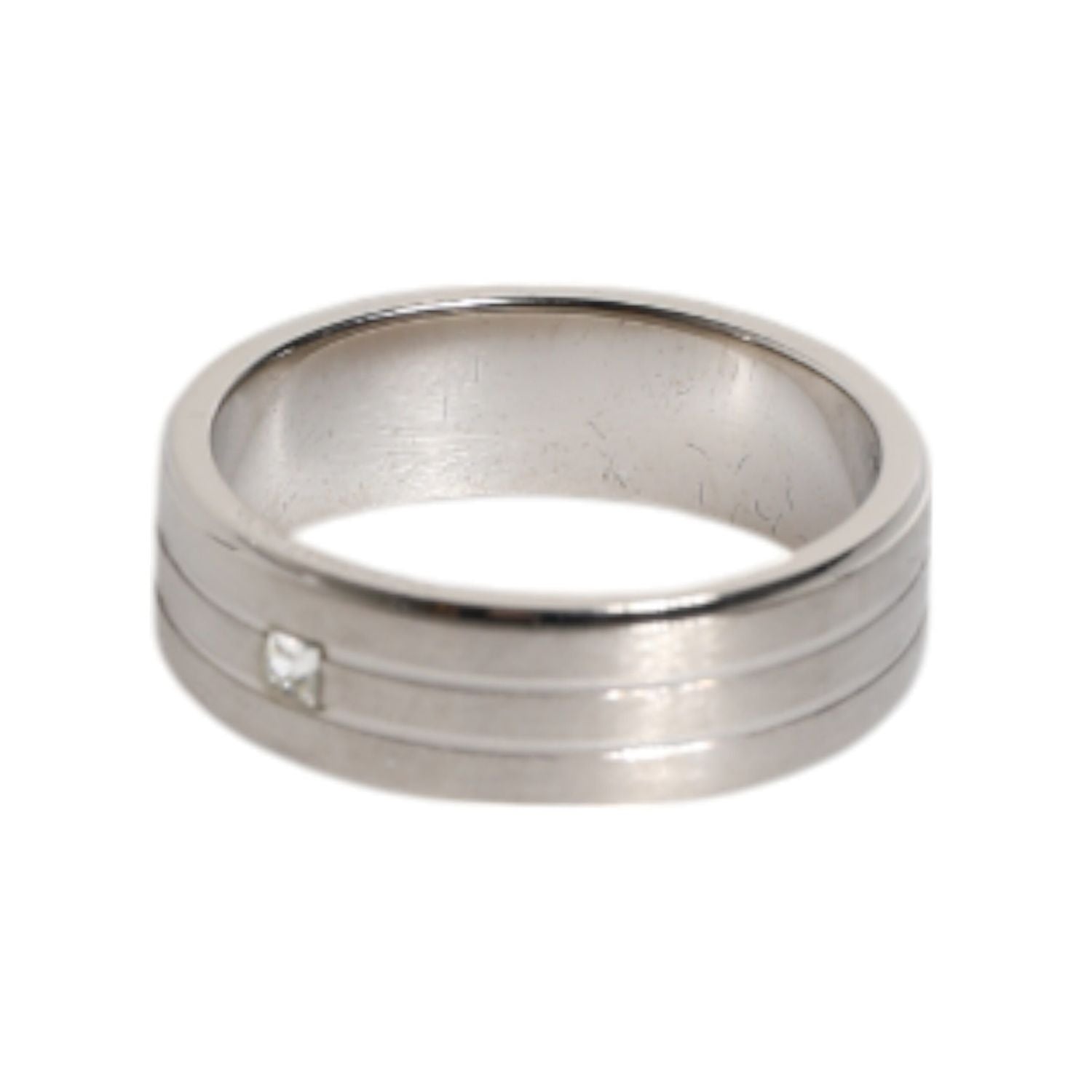 Dolce & Gabbana Silver Tone Brass Clear Crystal DG Logo Ring