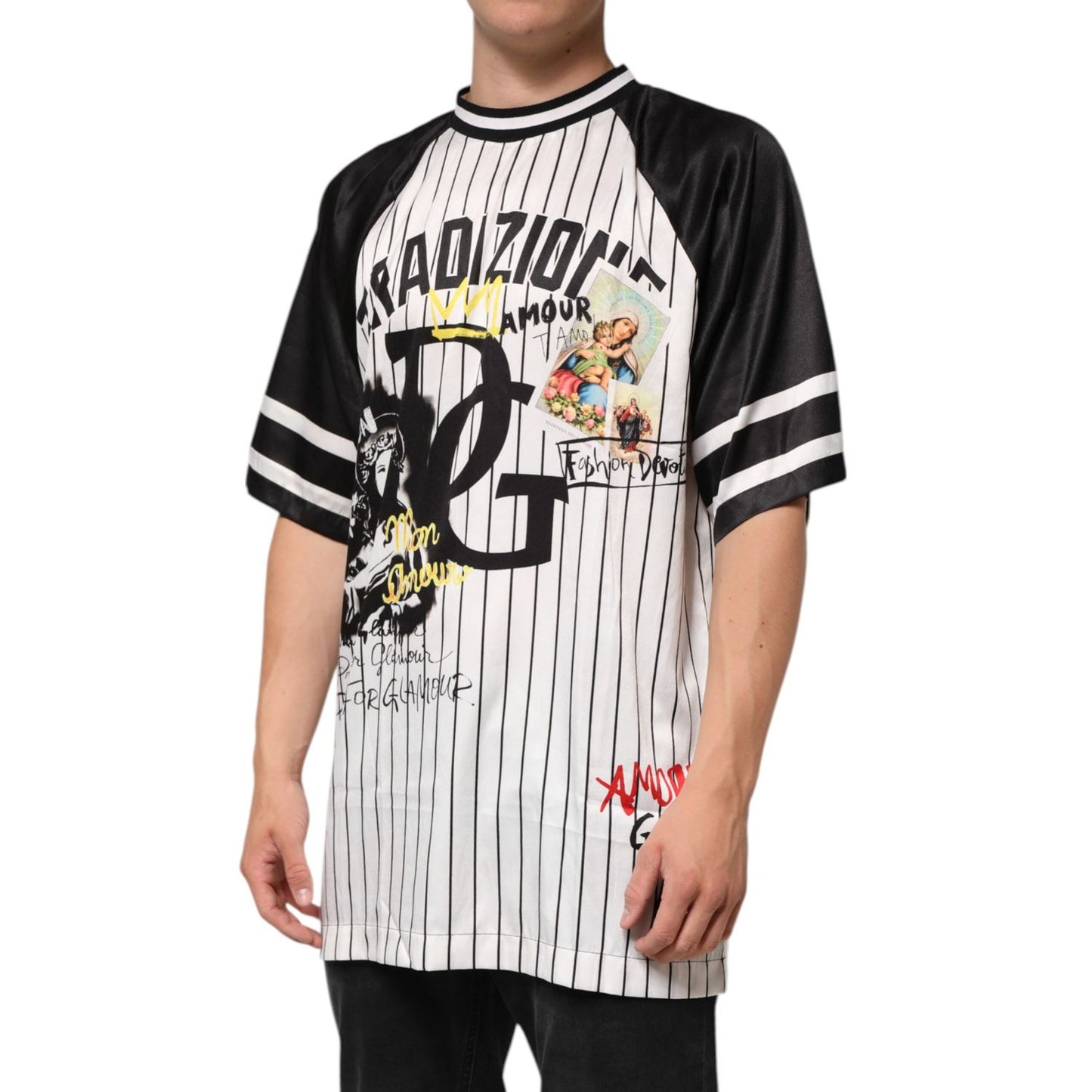 Dolce & Gabbana Tradizione Graffiti Print Oversized Men T-shirt