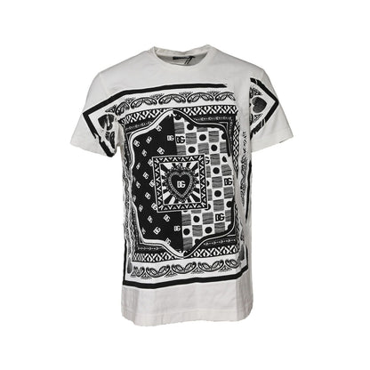 Dolce & Gabbana White Bandana Crew Neck Short Sleeves T-shirt