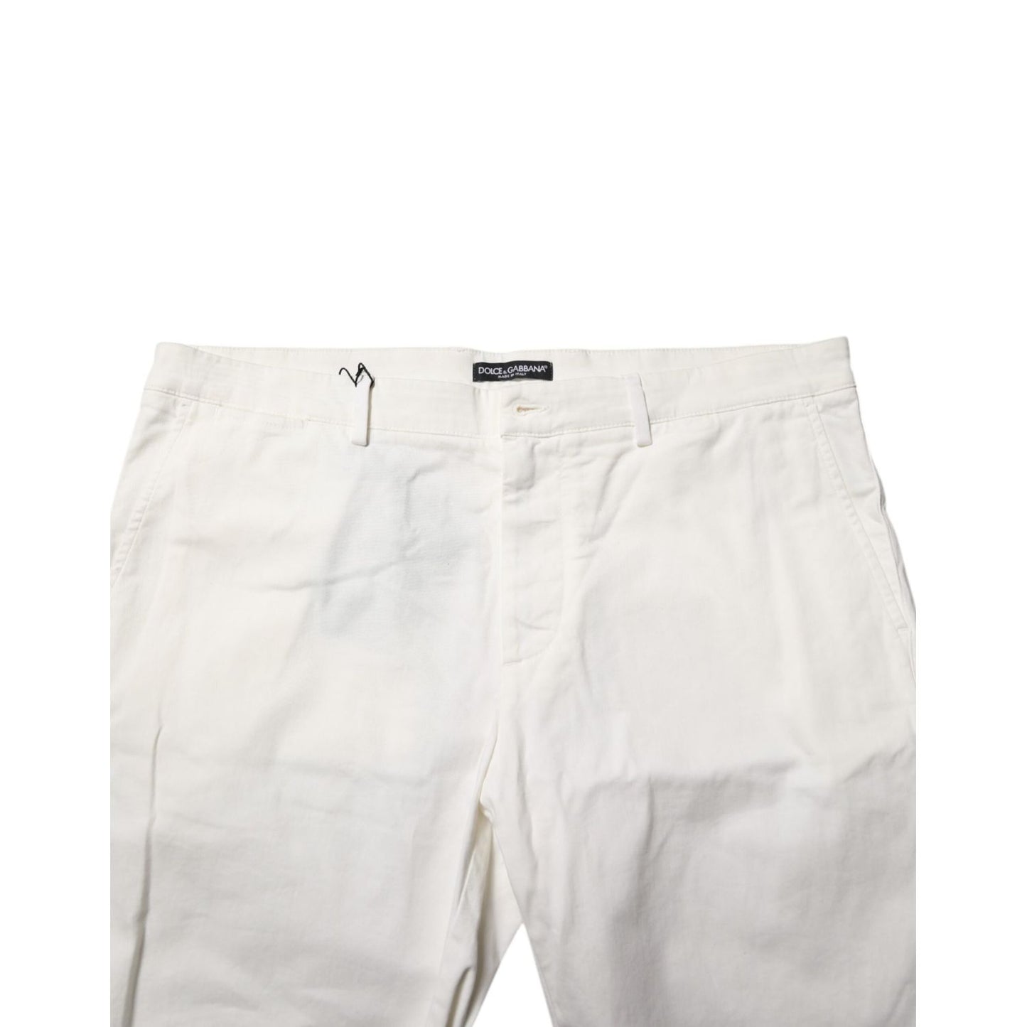Dolce & Gabbana White Chinos Cotton Stretch Men Casual Shorts