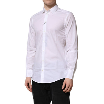 Dolce & Gabbana White Collared Long Sleeves Dress Formal Shirt