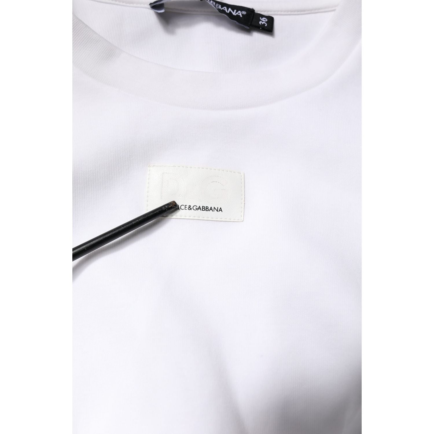 Dolce & Gabbana White Cotton Blend 3/4 Sleeves Blouse Top