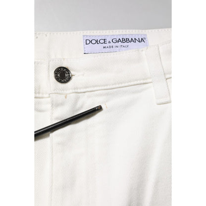 Dolce & Gabbana White Cotton Loose Men Denim Jeans