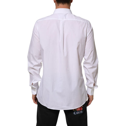 Dolce & Gabbana White Cotton MARTINI Men Formal Dress Shirt
