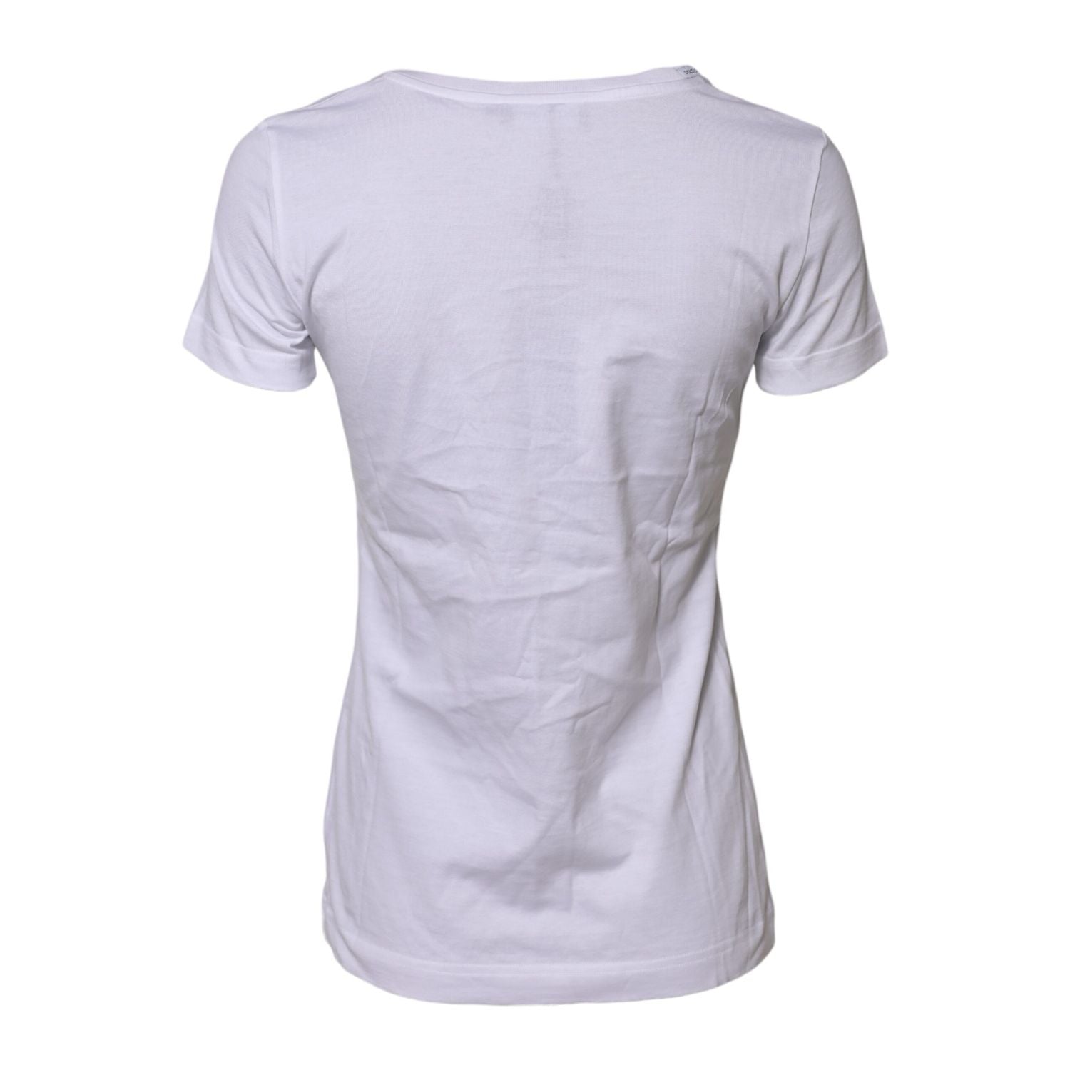 Dolce & Gabbana White Cotton Short Sleeves Round Neck T-shirt