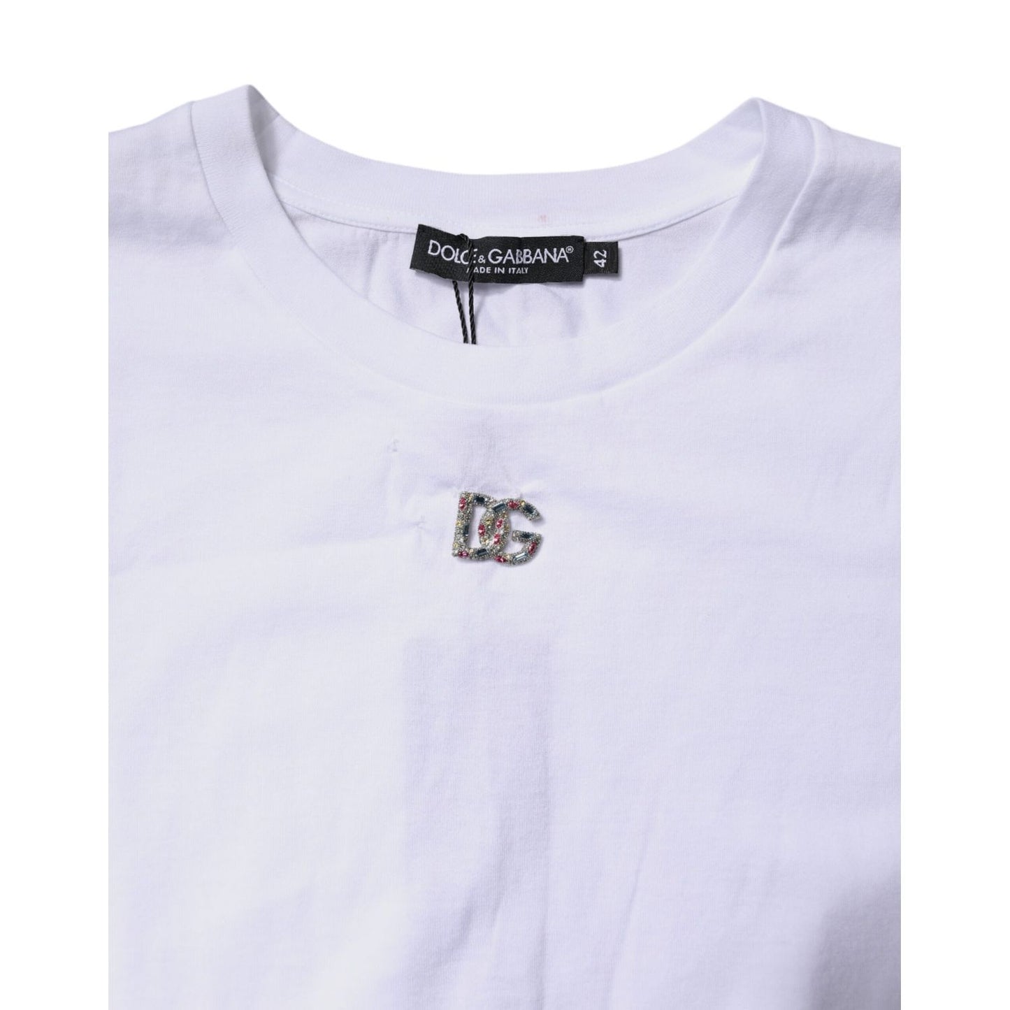 Dolce & Gabbana White Cotton Sleeveless Round Neck Tank Top