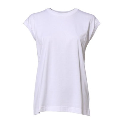 Dolce & Gabbana White Cotton Sleeveless Women Tank T-shirt