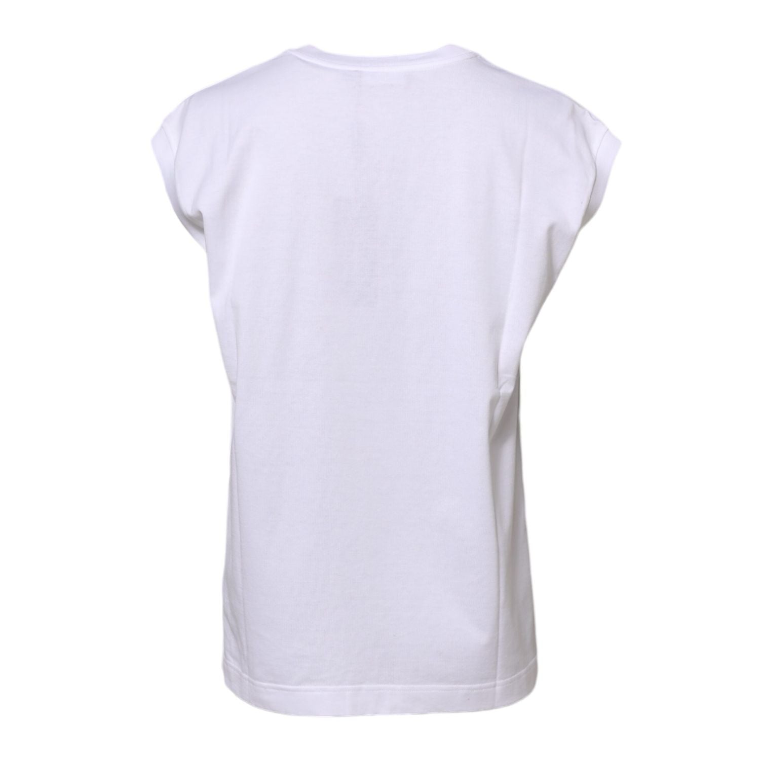 Dolce & Gabbana White Cotton Sleeveless Women Tank T-shirt