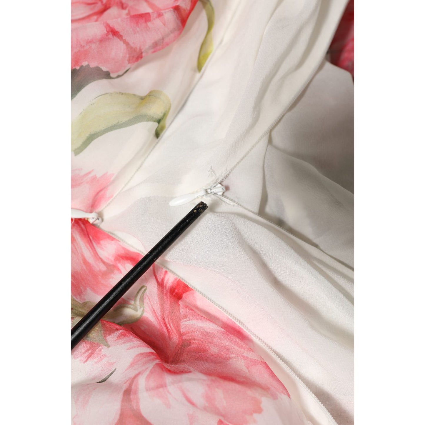 Dolce & Gabbana White Floral Silk Halter A-line Maxi Dress