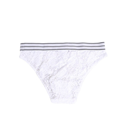 Dolce & Gabbana White Lace Slip Brief Logo Waistband Underwear