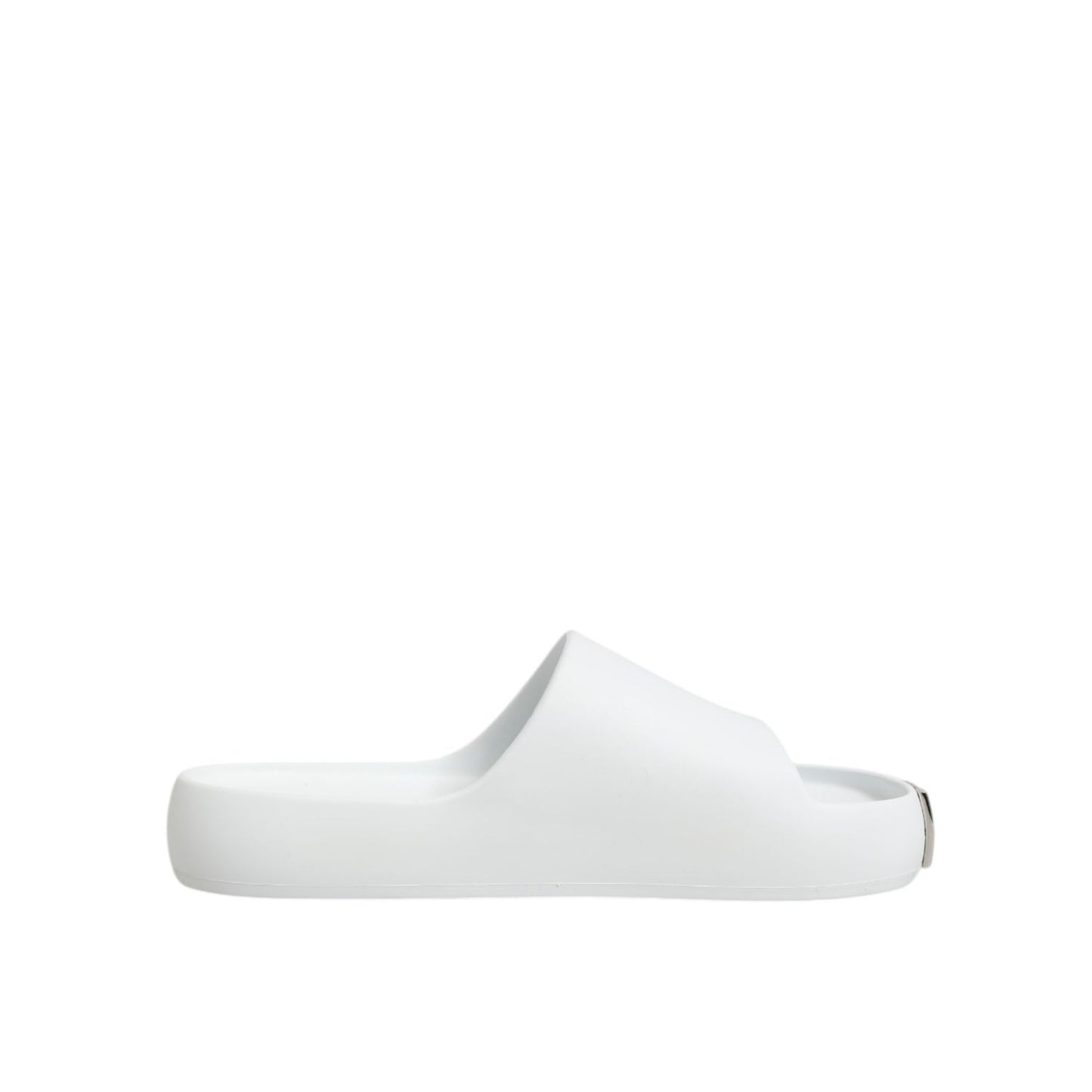 Dolce & Gabbana White Logo Slides Sandals Men Beachwear Shoes