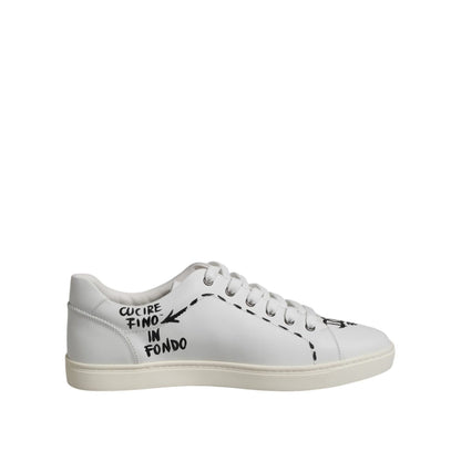 Dolce & Gabbana White London Calf Leather Men Sneakers Shoes
