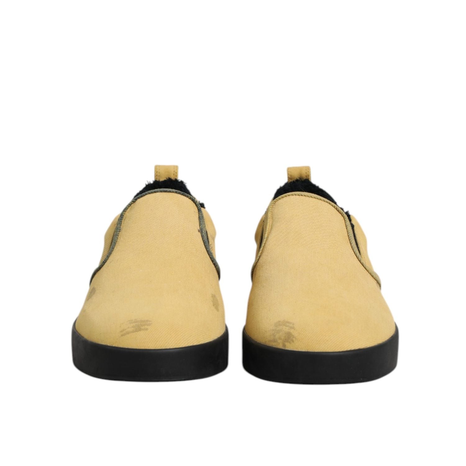 Dolce & Gabbana Yellow Cotton Low Top Slip On Sneakers Shoes