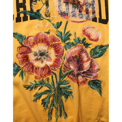 Dolce & Gabbana Yellow Secret Graden Floral Cotton CrewNeck T-shirt