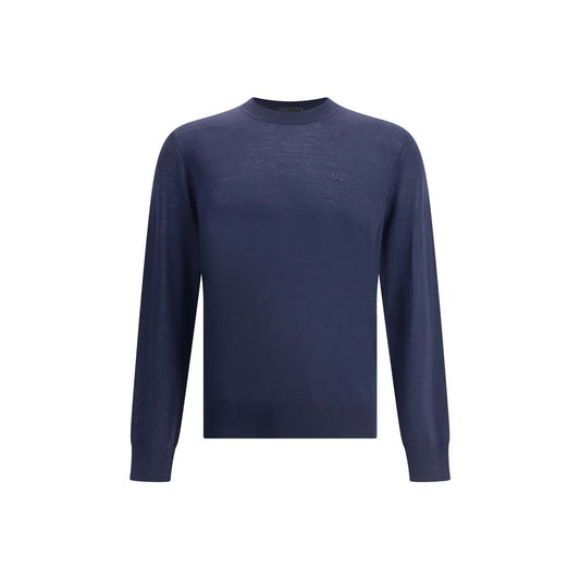 Dsquared² Blue Fleece Wool Sweatshirt