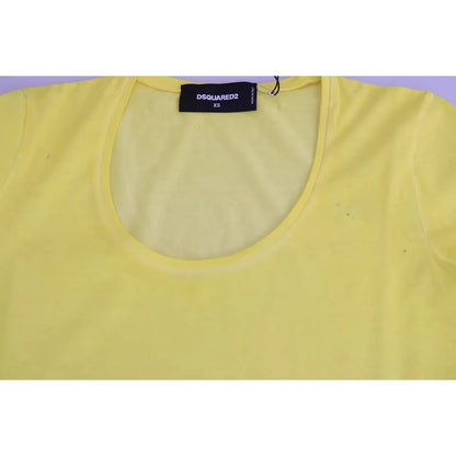 Dsquared² Yellow Round Neck Short Sleeve Shirt Top Blouse