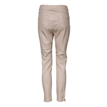 Elisabetta Franchi Beige High Waist Tapered Pants