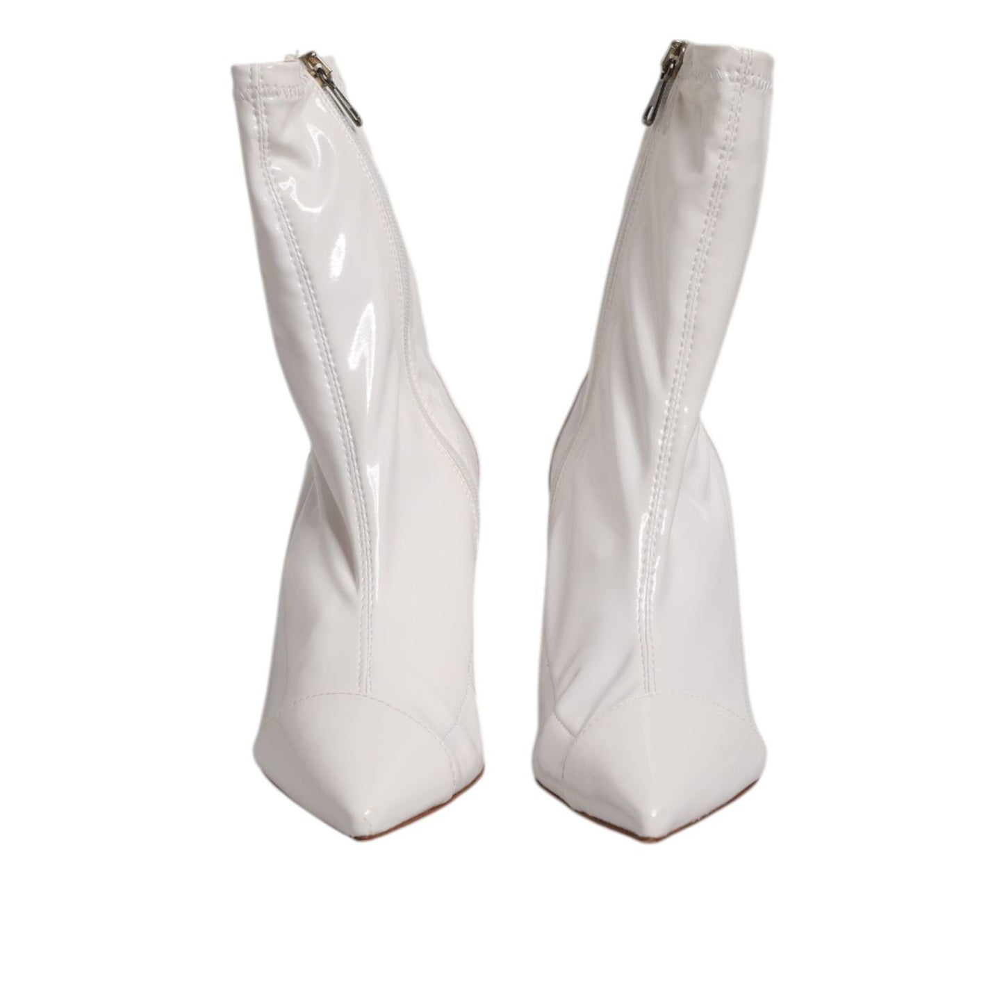 Elisabetta Franchi White Stiletto Heels Mid Calf Boots Shoes