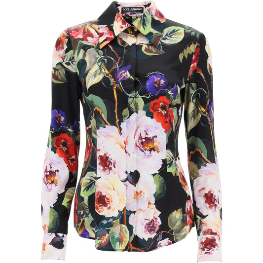 Dolce & Gabbana rose garden shirt in satin Topwear Dolce & Gabbana