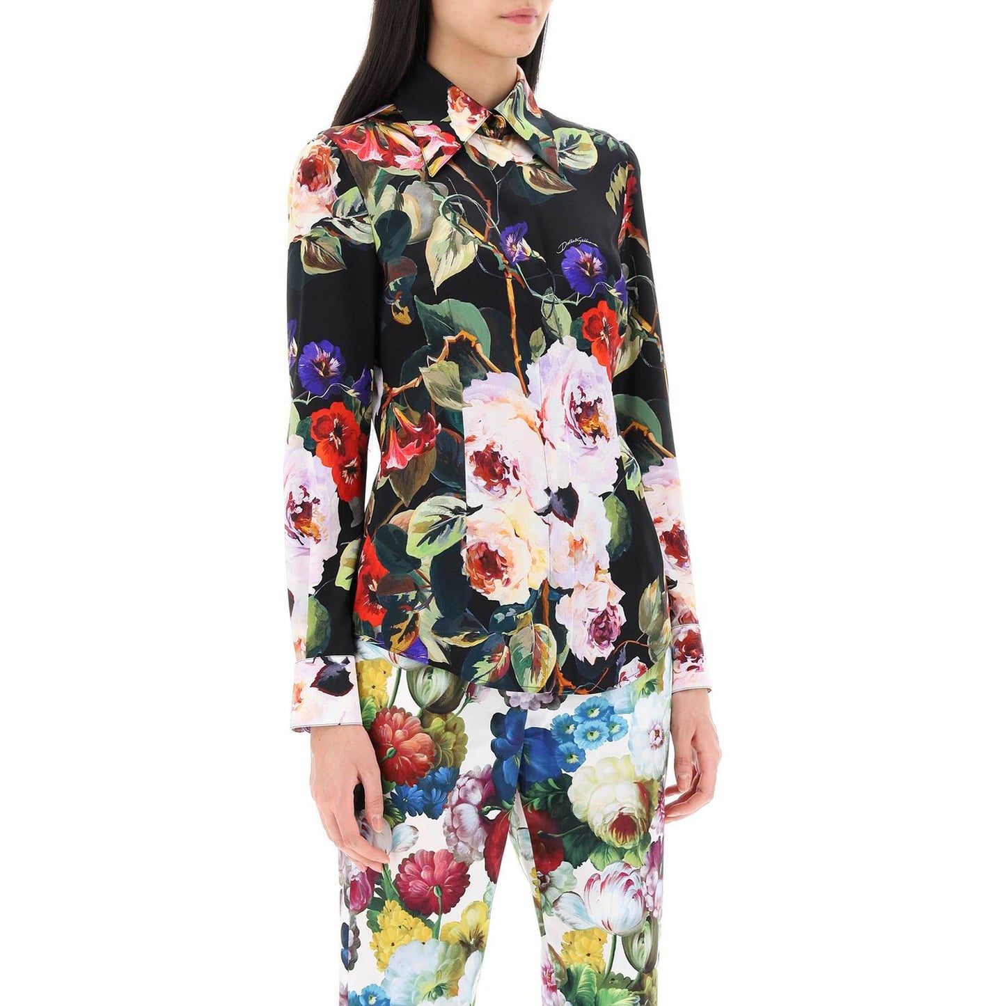 Dolce & Gabbana rose garden shirt in satin Topwear Dolce & Gabbana