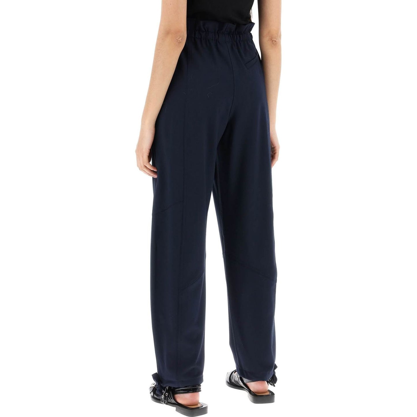 Ganni "flounced high-waisted Trousers Ganni