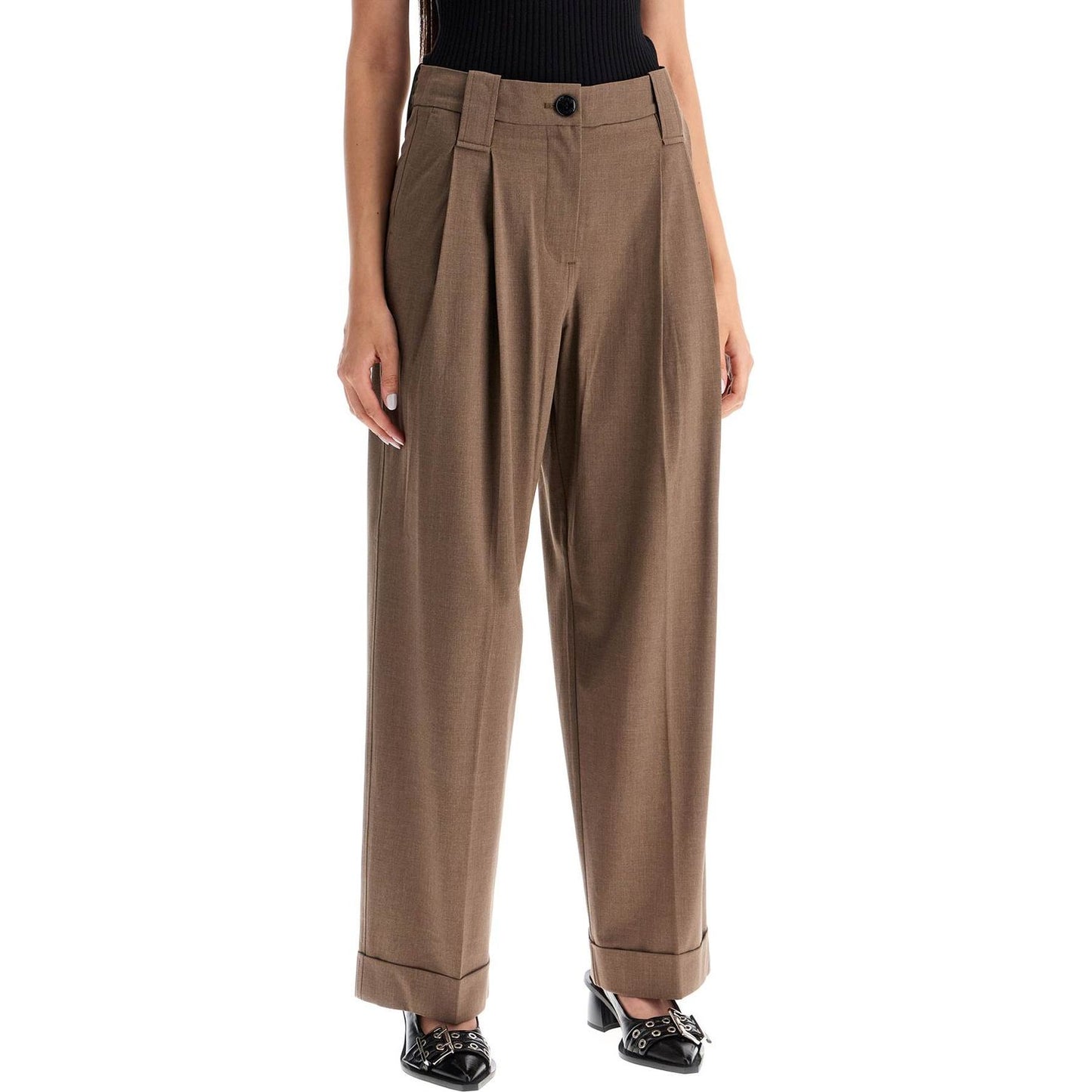 Ganni "flowy trousers with two ple Trousers Ganni