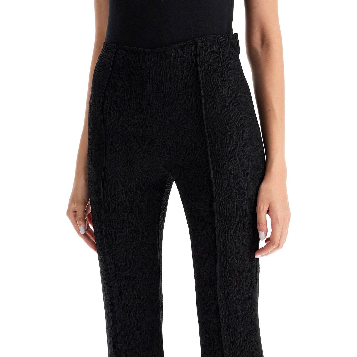 Ganni flared viscose trousers for women Trousers Ganni