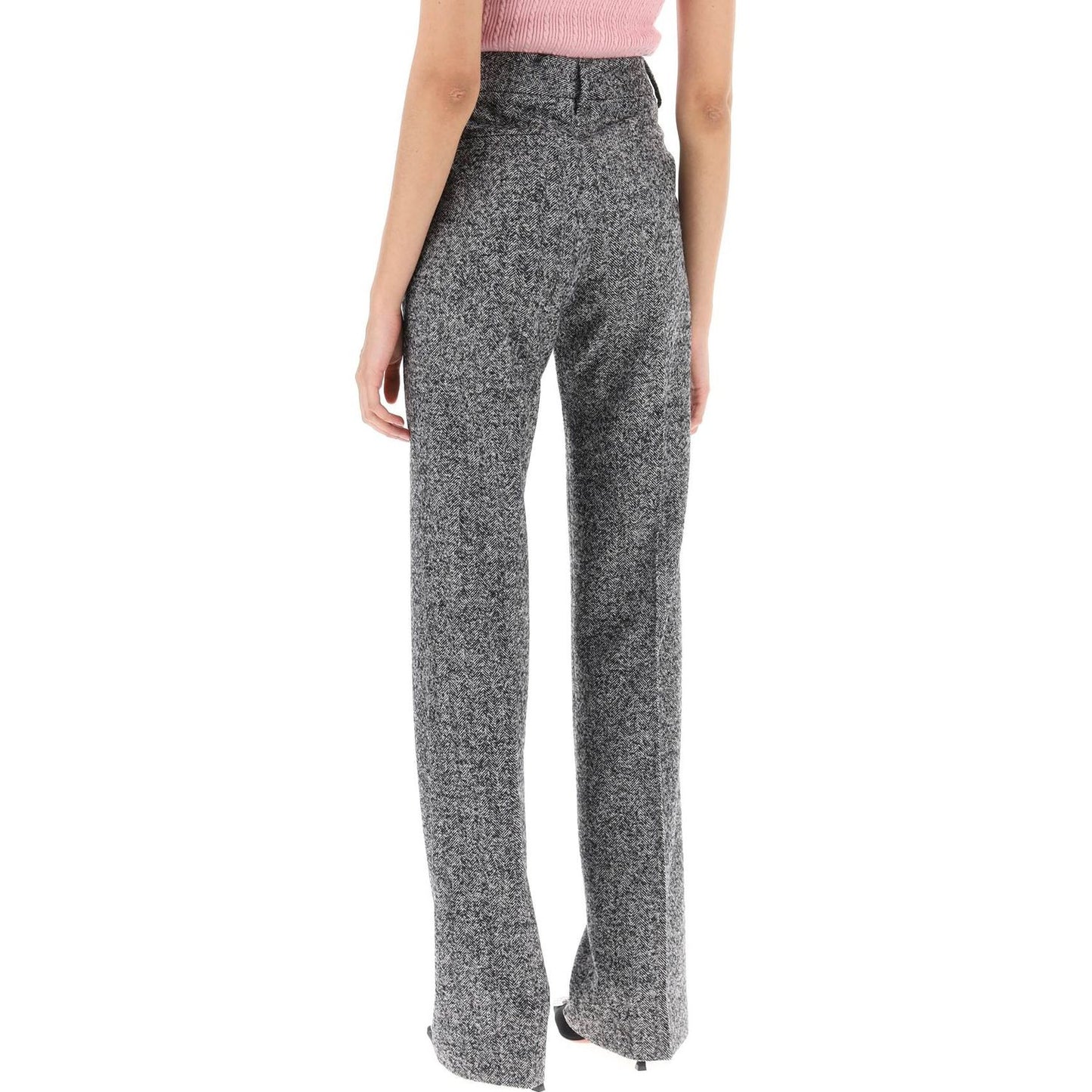 Alessandra Rich pants with herringbone motif Trousers Alessandra Rich