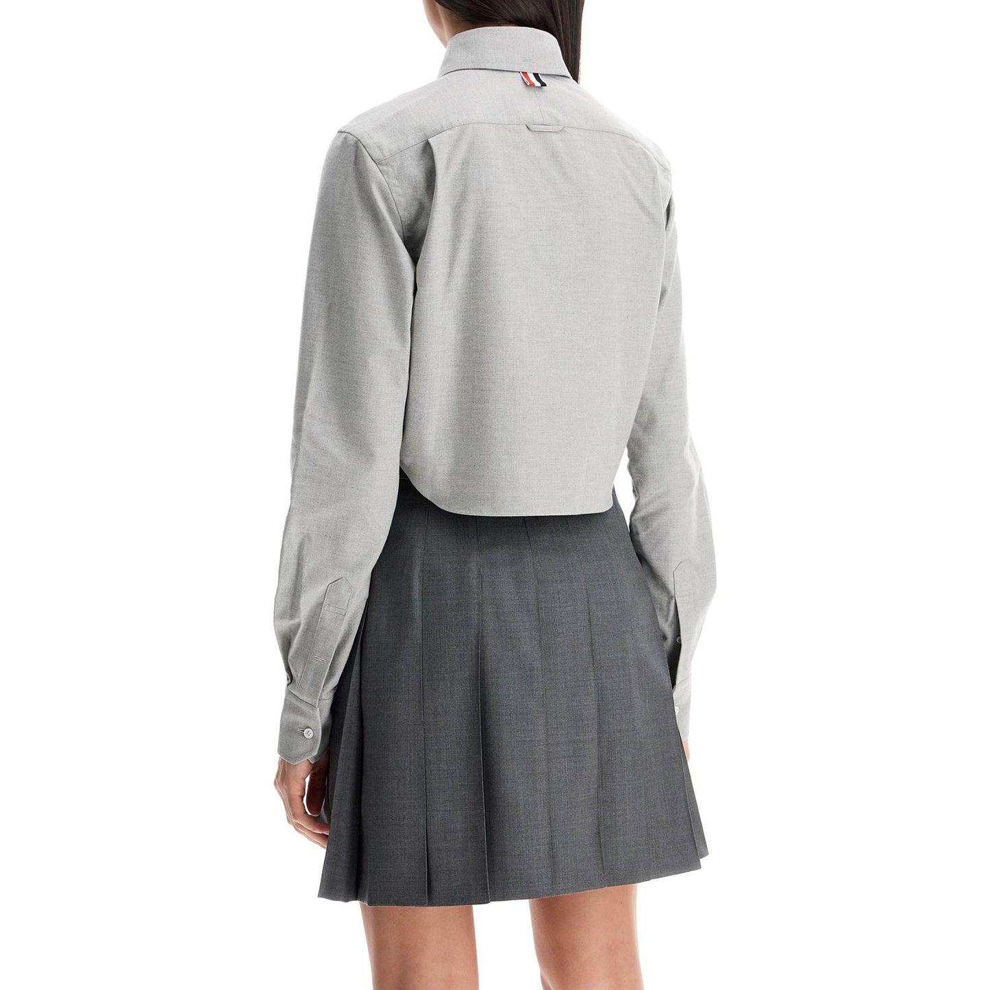 Thom Browne cropped flannel women shirt