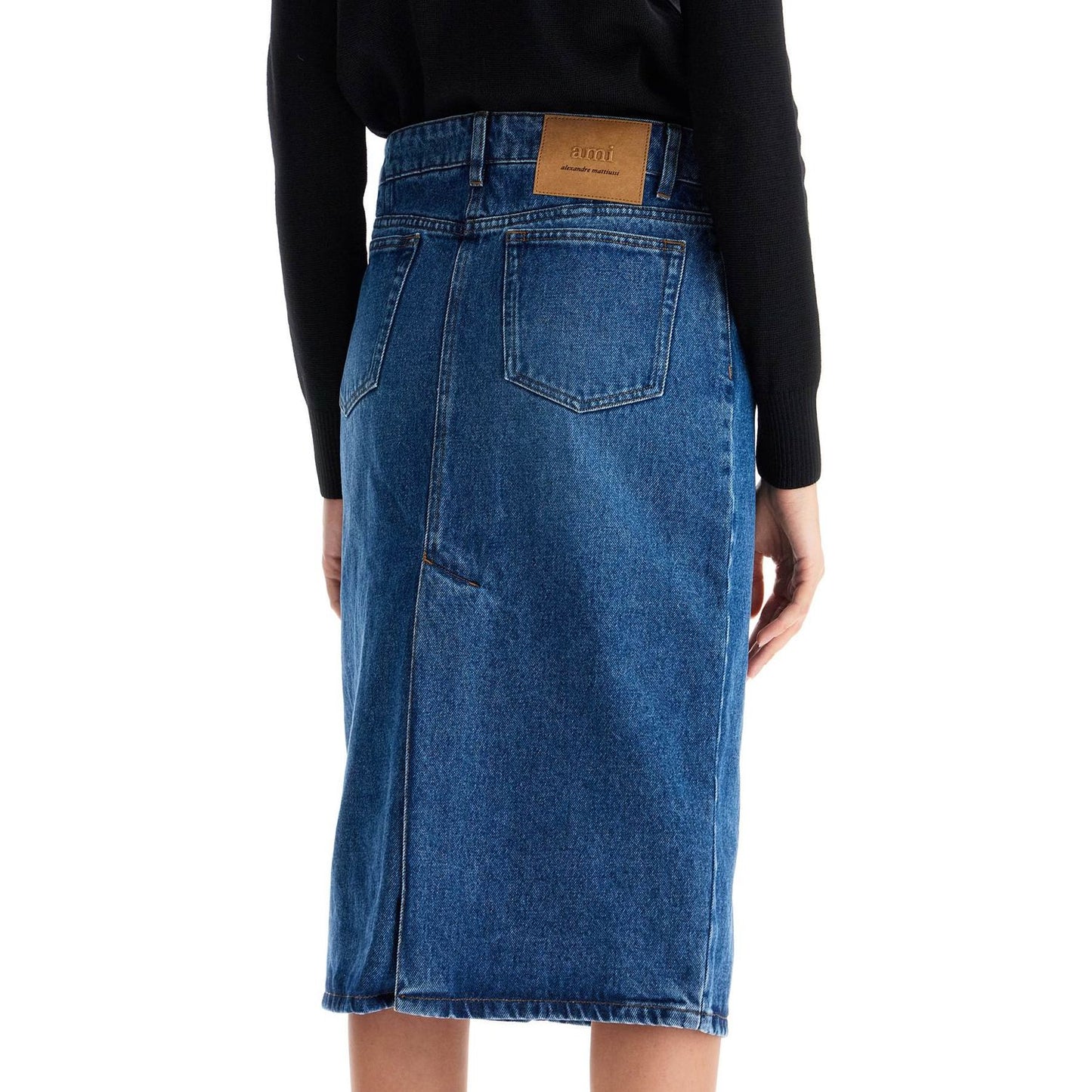 Ami Alexandre Matiussi denim midi skirt in seven Skirts Ami Alexandre Matiussi