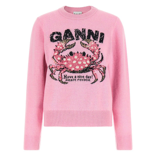 Ganni Multicolor Wool Cardigan