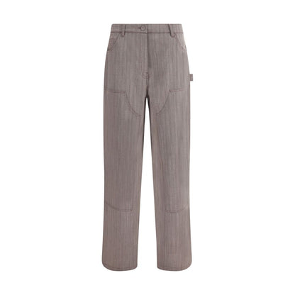 Golden Goose Brown Fleece Wool Casual Pants
