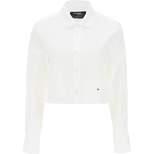 Homme Girls cotton twill cropped shirt