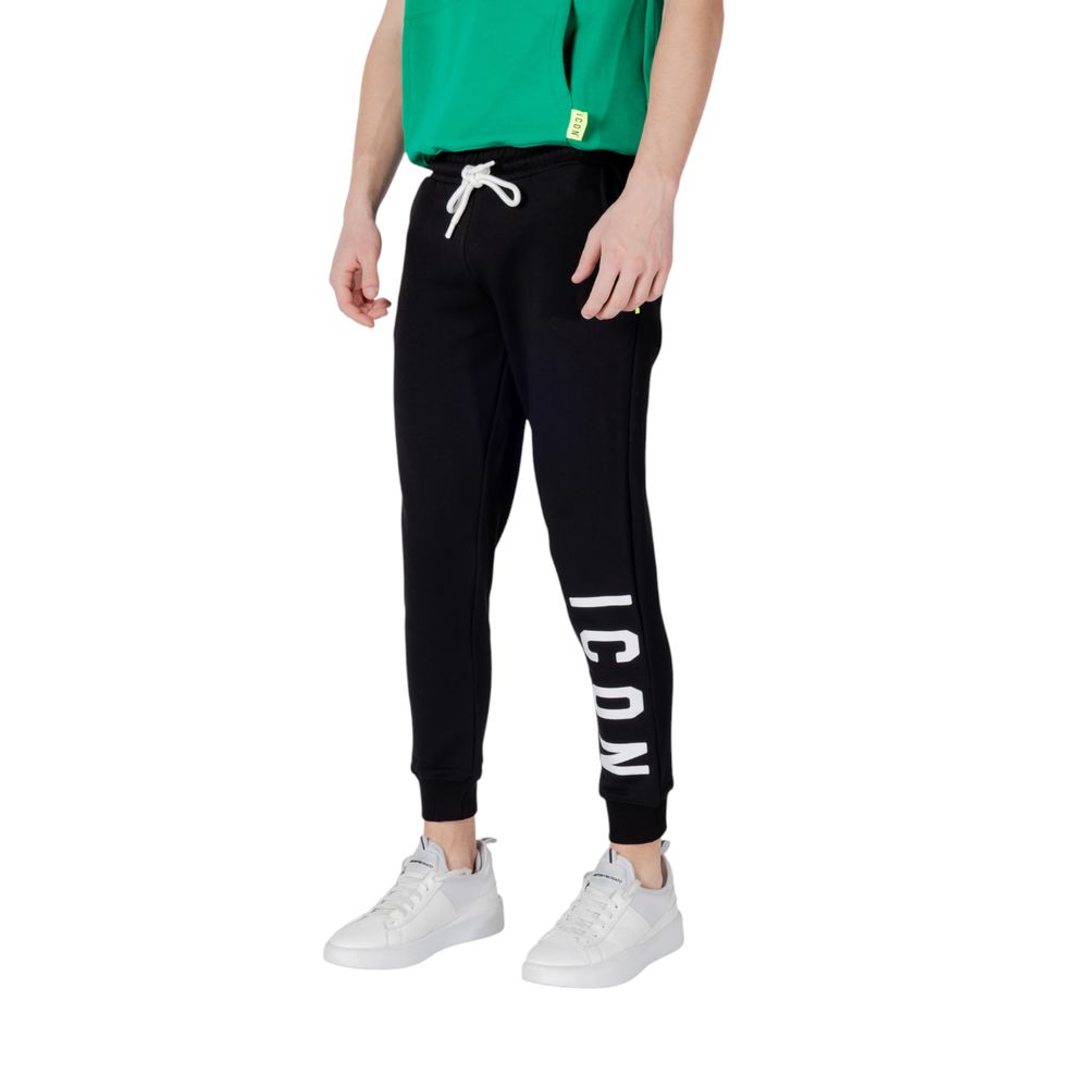 Icon Black Cotton Joggers (Workout Pants)
