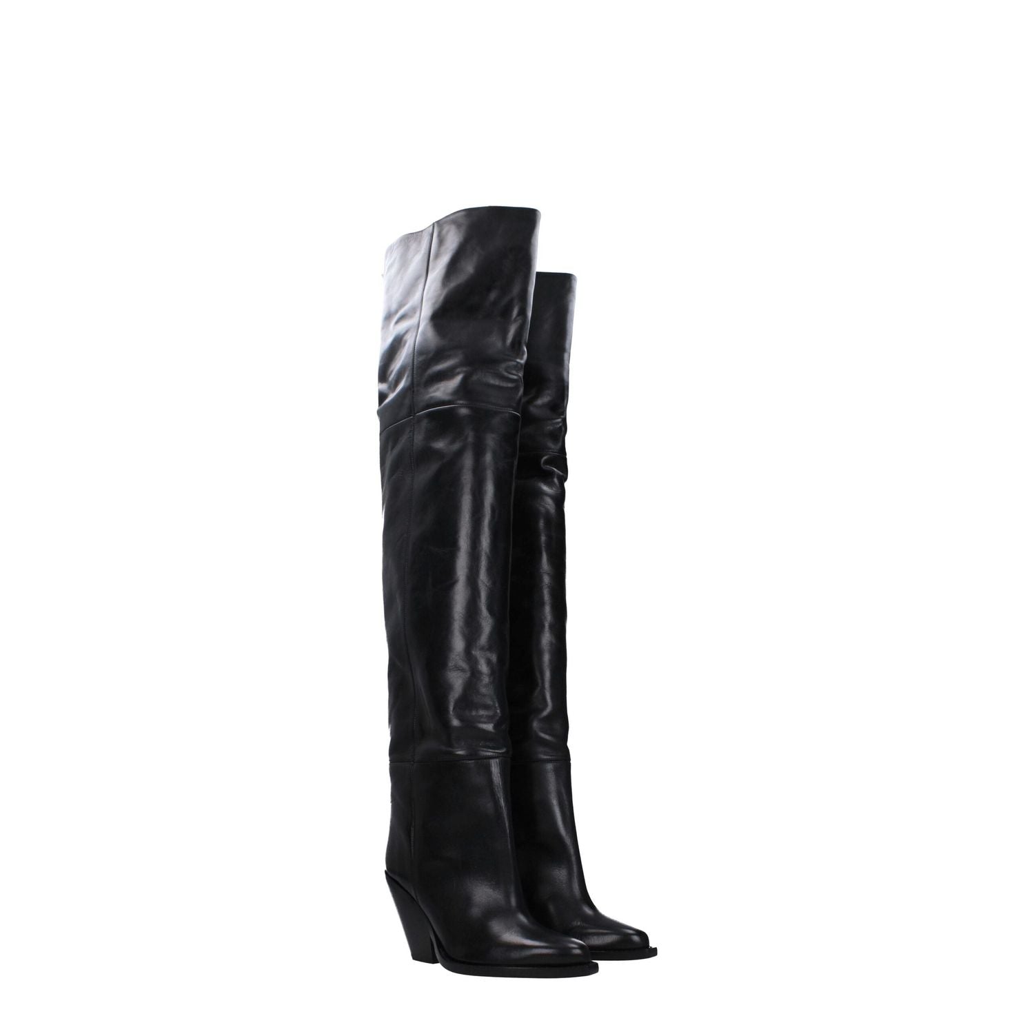 Isabel Marant Black Leather Over The Knee