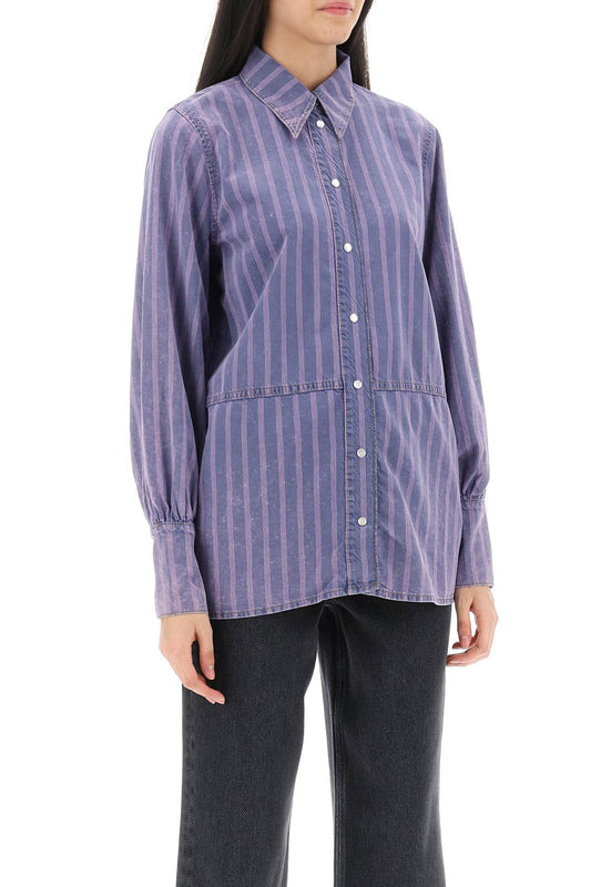 Ganni striped denim shirt Topwear Ganni