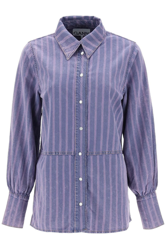 Ganni striped denim shirt Topwear Ganni