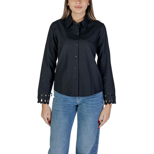 Jacqueline De Yong Black Cotton Blouse