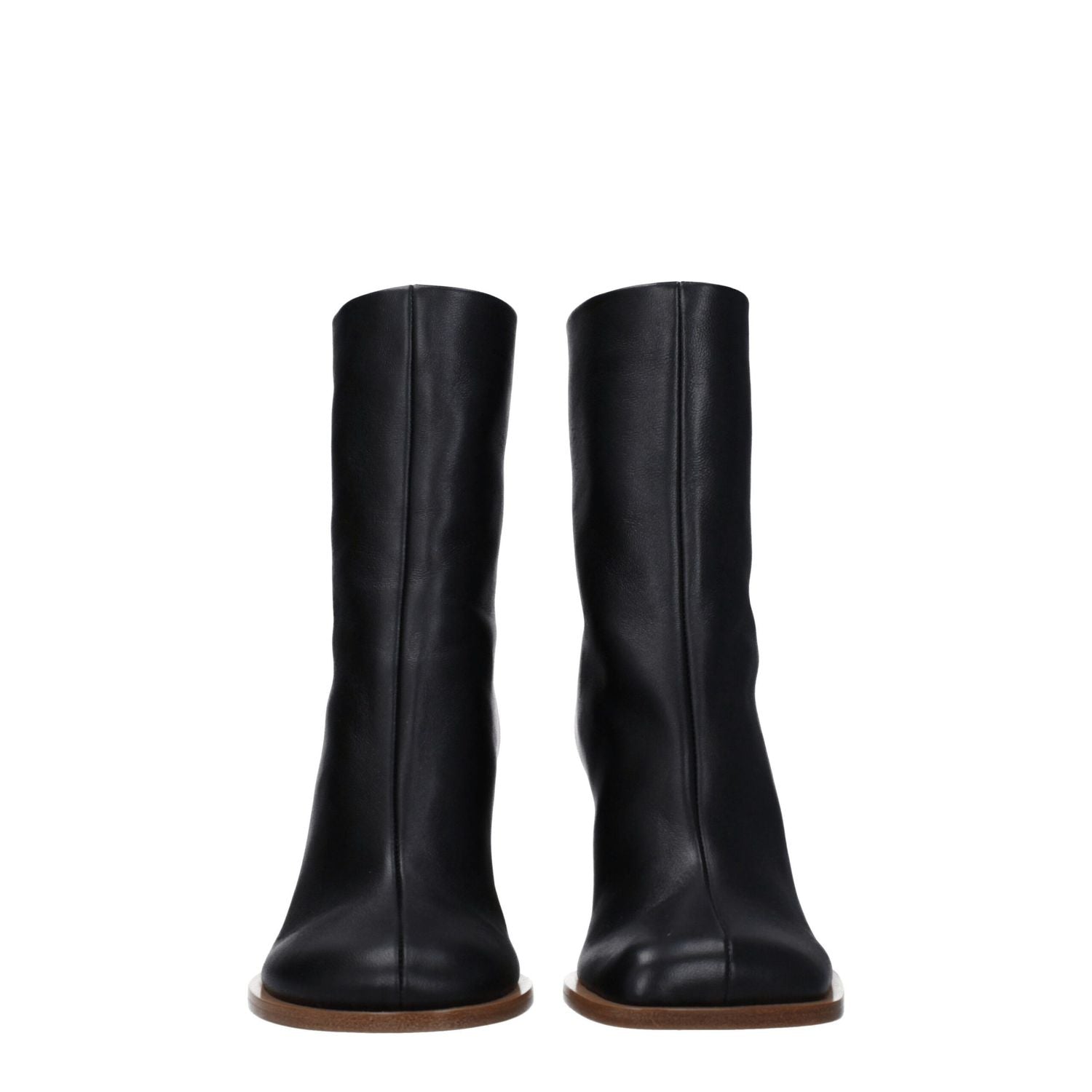 Jacquemus Black Leather Ankle Boots